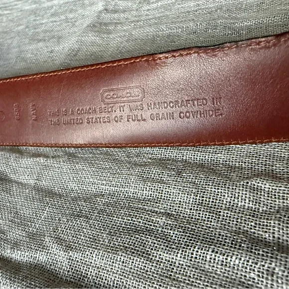 Coach Black and Brown Leather Belt with Gold Buckle - Picture 2 of 5